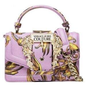 Versace Jeans Couture pink Gold Baroque pattern. NWT and dust bag with COA